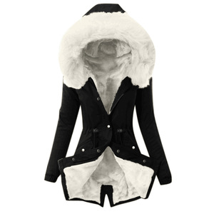 Manteau d'hiver chaud pour femmes doublé de <span class=keywords><strong>polaire</strong></span> <span class=keywords><strong>Parka</strong></span> avec capuche en fourrure Veste d'hiver chaude pour femmes Veste chaude pour femmes - Product Image 6
