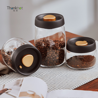 Thankhot – Pot en verre hermétique avec couvercle, idéal pour le café en grains, le thé en vrac, les bonbons, le sucre, les noix et les épices – Vente en gros