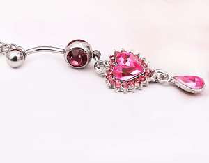 पोएनिस सेक्सी फैशन गैंडा पेट बटन की अंगूठी सर्जिकल स्टील प्यार दिल पेलेंट पीलिंग बॉडी चेन - Product Image 6