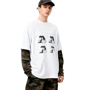 TKAN398 venta al por mayor gimnasio Fitness doble manga larga personalizado OEM 300GSM alta calidad 100% algodón camiseta Slim Fit secado rápido camiseta - Product Image 2