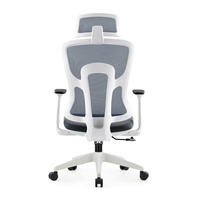 Chaise de bureau ergonomique JOHOOFURNITURE avec appui-tête, cadre blanc, vente directe usine, chaise de bureau confortable avec coussin épais