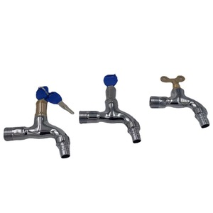 Robinet extérieur verrouillable Grante, 4 points, simple eau froide, chromé, mural, avec clé pour machine à laver - Product Image 5