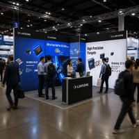 Stand d'exposition durable de 20 pieds avec éclairage LED rétroéclairé SEG, porte de cabine d'essayage et toile de fond imprimée sur mesure, éclairage LED pour salons professionnels et événements