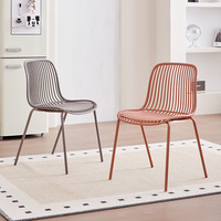 Chaises de salle à manger modernes et minimalistes, empilables, en plastique, pour café, avec design ajouré