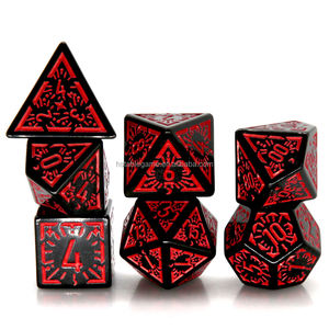 ชุดลูกเต๋าอะคริลิค RPG สีดำและเหลืองลายดาวสำหรับ DND Dungeons และมังกร - Product Image 3