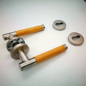 Manija de Puerta de Diseño Moderno, Manijas de Puerta de Madera para Puertas Interiores, Manija de Puerta de Privacidad - Product Image 1