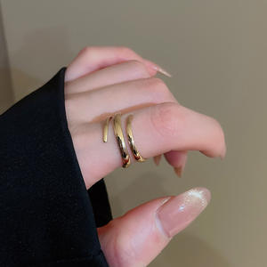 Brazalete y Anillos Abiertos de Cobre Calado Ajustables de Moda Exagerada para Mujer - Product Image 6