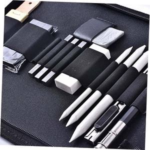 LISI Kit de 33 pièces Trousse de voyage portable en bois à fermeture éclair pour le <span class=keywords><strong>dessin</strong></span> Kit de crayons de charbon de bois Artistes débutants Adultes - Product Image 5