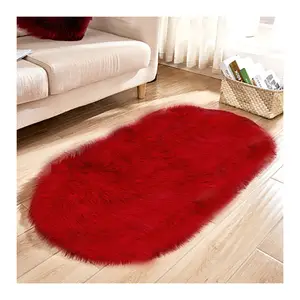 Grey Color Heart Shape Long Hair High Quality Faux Fur Rug Sheepskin Carpet For Living Room