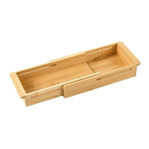 Bamboo Drawer Organizer Rectangular Cutlery <b>Storage</b> <b>Box</b> For <b>Kitchen</b> Drawers Multifunctional Utensil Holder - Product Image 2