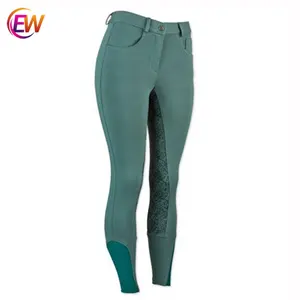 ม้าผู้หญิง Active ซิลิโคน Grip ที่นั่งสีเทาม้าขี่ Leggings Tights