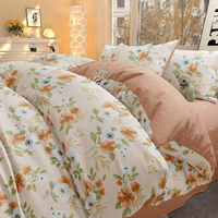 Ensemble de literie 4 pièces en tissu 100% coton, impression numérique, pour la maison et l'hôtel, plusieurs motifs disponibles, draps imprimés