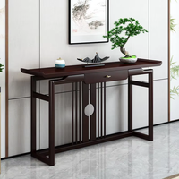 Armoire d'entrée en bois d'orme noir et or, design minimaliste, meuble de présentation pour entrée, adapté au salon et à l'hôtel