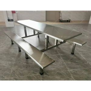 Mesa de Comedor Moderna para Ocho Personas, Diseño de Acero Inoxidable para Cafeterías Escolares y Restaurantes, Muebles Metálicos para Comedor - Product Image 2