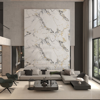 Dalles de pierre frittée polies effet marbre colorées pour cuisine, 1200x2400mm, pour villas de luxe, appartements, salons et salles à manger