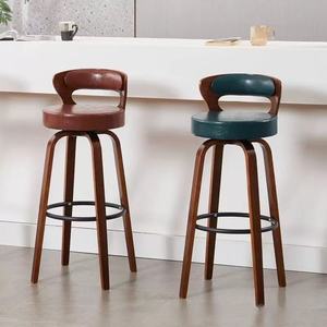 Tabourets <span class=keywords><strong>de</strong></span> <span class=keywords><strong>bar</strong></span> contemporains en bois massif, style nordique moderne et minimaliste, personnalisables, pour hôtels et chambres, luxe léger - Product Image 1
