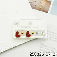 Anting-anting Stud Emas & Set Cangkang Hati Warna-warni Perhiasan Mewah Elegan Fashion Grosir