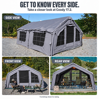 Tente gonflable familiale Coody Familia 17.2 Air - Gris, tente imperméable quatre saisons, directement de l'usine, tente de camping familiale