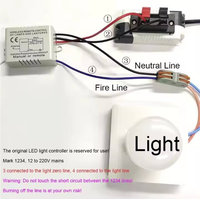 Contrôleur numérique sans fil RF 1/2/3 voies AC220V pour le contrôle de la carte de ventilateur ou de l'interrupteur d'ampoule