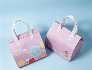 <b>Insulated</b> tote bags made of thickened non woven fabric with reinforced stitched handles colorful printing - Product Image 4