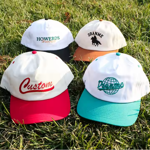 Wholesale Custom 2D Embroidered Logo Men Women Trendy 5 Panel Two Tone Adjustable Breathable Waterproof <b>Baseball</b> <b>Cap</b> - Product Image 5