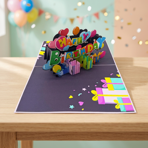 Cartes d'anniversaire 3D personnalisées faites à la main en gros, cadeaux souvenirs, ballons, artisanat en papier, décoration intérieure, impression personnalisée vietnamienne - Product Image 4