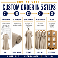 Robe longue en lin personnalisée pour femme, col en V, boutons en bois, manches à volants, poches latérales, coupe trapèze, fabricant OEM ODM