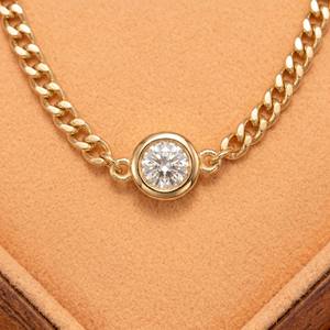 Xinfly Real 18K Gold Diamond Curb <b>Chain</b> Bracelet Anklet Set AU750 0.10ct Bezel Set Solitaire Minimalist Fine Jewelry for Women - Product Image 1