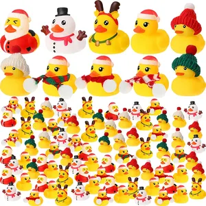 Plastic Custom Logo Rubber Duck Plain Bulk PVC Black Bathtub Squeaky Yellow Bath Duck Toys
