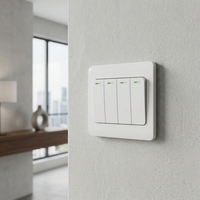 Interrupteur mural BENDI C12 durable 4 gangs 1/2 voie unipolaire PC 10A 220V compatible application IP20 style rétro traditionnel pour la maison