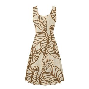 Mini robe d'été sans manches décontractée pour femmes Lady Tropical Kalo Leafs Printing O-Neck Tank Dresses Print on Demand - Product Image 5