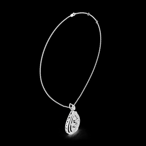 Pendentif en forme de larme en or avec feuille d'or, en or 14 carats et 18 carats, pour femmes, mariage, fête, anniversaire, élégant, inspiré de la nature - Product Image 4