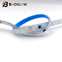 Lampu Strip LED Warna-warni Tahan Air IP68 dengan Remote Control, Lampu Kabinet LED WS2812b untuk Luar Ruangan, Lampu Tali RGB, Lampu Kabinet