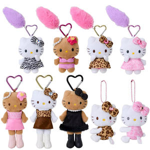 Nuevo Llavero de Peluche de Hello Kitty Marrón de la Colección Hawaii Holiday, Muñeco de Peluche de Hello Kitty Negra Surfista, Colgante de Peluche - Product Image 1