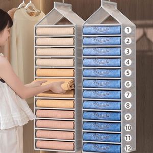 Sac de rangement suspendu à 12 couches pour vêtements de garde-robe, organisateur de rangement pour jeans, sacs de rangement en tissu pour placards suspendus - Product Image 5