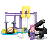 COGO 824 pièces Mini filles à la mode 8 pièces Ensembles de blocs de construction de scènes de rue Assemblage Blocs de construction Puzzle Jouet