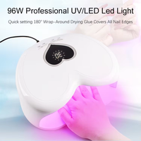 Séchoir à ongles professionnel en forme de cœur 96W, lampe UV LED pour ongles, séchage automatique rapide du gel pour manucure