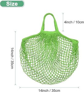 1-Pack Cotton <b>Mesh</b> Bag, Reusable Washable <b>Mesh</b> <b>Net</b> String Grocery Bag with Short Handle, Portable <b>Net</b> Tote for Fruit&Vegetables - Product Image 1