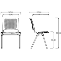 Chaise empilable en plastique de style moderne mobilier de bureau pour salle de réunion chaise de formation de bureau de visiteur de conférence