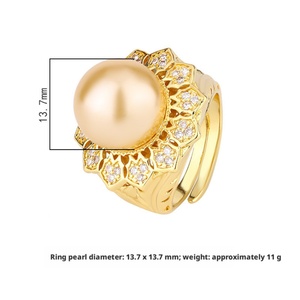 Bijoux de mode écologiques en cuivre plaqué or, anneaux floraux en perles dorées de 14 mm, bijoux pour femmes, cadeau féminin de qualité supérieure - Product Image 2