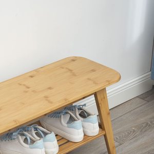 2 Tier <strong>Shoe</strong> Rack <strong>Bench</strong>, Bamboo Entryway <strong>Bench</strong>, <strong>Shoe</strong> <strong>Bench</strong> With <strong>Storage</strong> for <strong>Hallway</strong> - Product Image 4