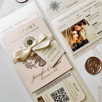 Boîte rigide de luxe SHINY avec revêtement doux au toucher, invitation pour passeport et papier de soie personnalisé pour un rituel d'ouverture élégant