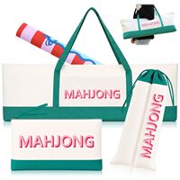 Set Mahjong Tiga Bagian Lintas Batas, Tas Penyimpanan Poliester Ultra-ringan Portabel Multifungsi Tahan Air Kapasitas Besar
