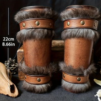 Bracelets vikings, armure de barbare, faux PU WJF33, costume d'Halloween et de Renaissance médiévale, choix idéal pour les cadeaux