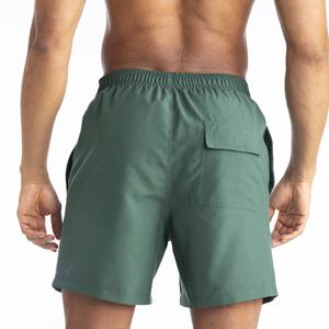 מכנסי שחייה לגברים מבית YOUMI, שירות OEM בהתאמה אישית, בד סטרץ' גמיש לארבעה כיוונים, הגנה מפני קרינת UV, שרוך הידוק, בד ספנדקס/פוליאסטר, צבע אחיד, מתאימים לחוף הים. - Product Image 2