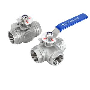 CNJS 304 316 Edelstahl DN15 L T Montage kissen 3-Wege-Kugelhahn mit Vinyl-Verriegelung griff - Product Image 6