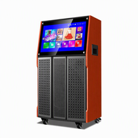 Haut-parleur de karaoké portable en bois pour l'extérieur, système audio KTV tout-en-un avec microphone sans fil, puissance de sortie 5.3 500-800W