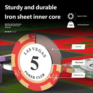 Ensemble complet de jetons de <span class=keywords><strong>poker</strong></span> Texas Holdem durables, étui en aluminium robuste, parfait pour les divertissements de style casino, utilisation en salle de mahjong et d'échecs - Product Image 3