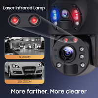 Caméra de sécurité dôme solaire 4G avec capteur CMOS 6MP, vision nocturne, zoom 20X, double objectif 10W, audio bidirectionnel, caméra CCTV extérieure