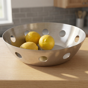 Durable Modern Stainless Steel Oval <b>Bread</b> <b>Basket</b> for Restaurants Bakeries Hotels & Buffet Use-Food Storage Wholesale Supply - Product Image 3